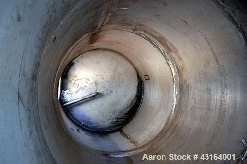 Used Tank, 5,700 Gallon, 304 Stainless Steel, Vertical.  Approximately 90’’ diameter x 210’’ straight side.  Coned top, flat bottom.  Openings: top (2) 3’’, 10’’, 4-1/2’’ NPT; side 3’’, 19’’ manway, ...