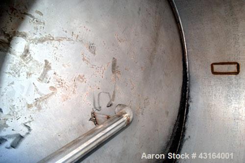 Used Tank, 5,700 Gallon, 304 Stainless Steel, Vertical.  Approximately 90’’ diameter x 210’’ straight side.  Coned top, flat bottom.  Openings: top (2) 3’’, 10’’, 4-1/2’’ NPT; side 3’’, 19’’ manway, ...
