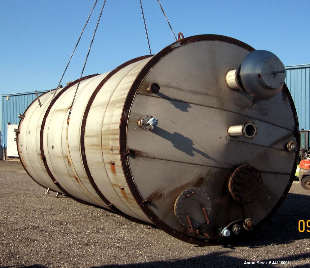 Used Tank, 17,700 Gallon, 316 Stainless Steel, Vertical. Approximate 126” diameter x 328” straight side, cone top, flat bottom. Openings top (3) 2”, (2) 3”, 4”, 6”, 12”, 16”, 18” man way with cover. ...