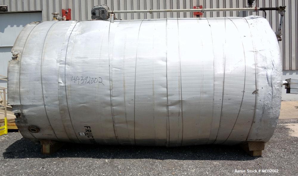 Used Tank, 5200 Gallon, 304 Stainless Steel, Vertical. Approximately 96" diameter x 170" straight side, flat top and bottom. Approximately 2" bottom head internal pipe coil. Openings: top 42" x 5" wi...