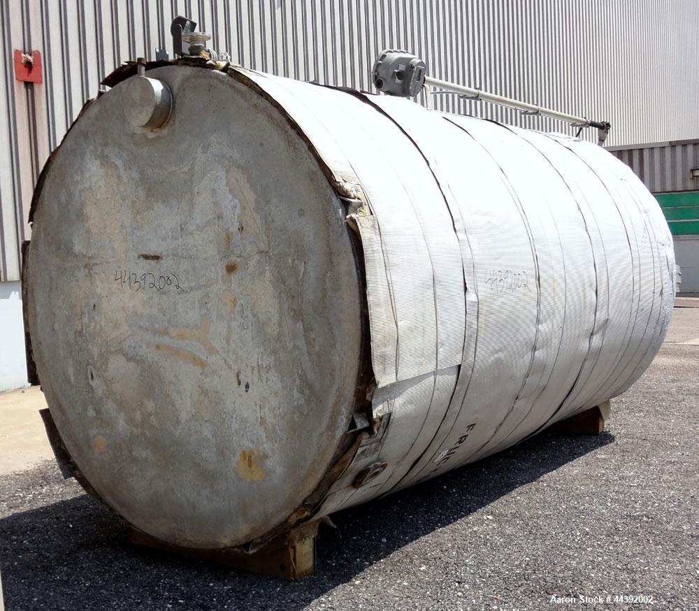 Used Tank, 5200 Gallon, 304 Stainless Steel, Vertical. Approximately 96" diameter x 170" straight side, flat top and bottom. Approximately 2" bottom head internal pipe coil. Openings: top 42" x 5" wi...
