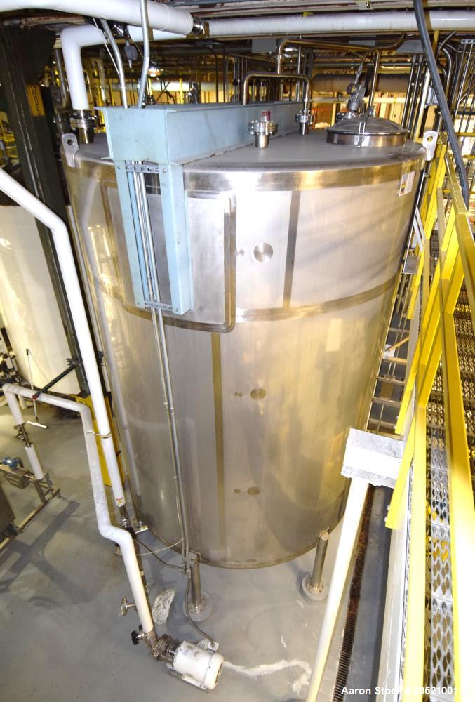 Used Northland Stainless Tank, Approximate 8000 Gallon, Stainless Steel, Vertical. Approximate 120" diameter x 156" straight side, flat top, dished bottom. Internal rated 1 psi at -20 to 160 degrees ...