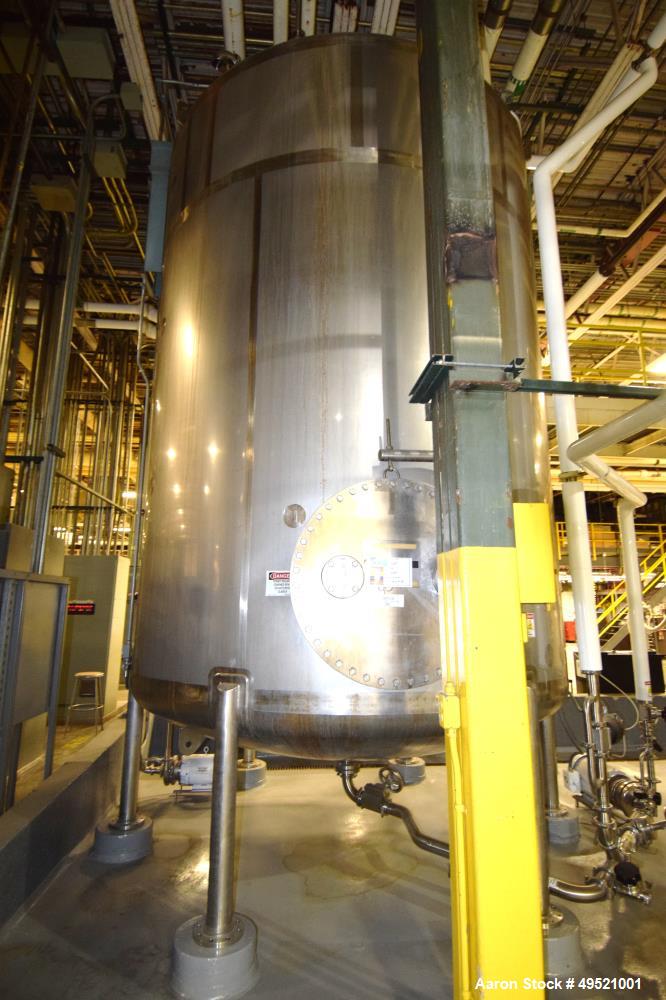 Used Northland Stainless Tank, Approximate 8000 Gallon, Stainless Steel, Vertical. Approximate 120" diameter x 156" straight side, flat top, dished bottom. Internal rated 1 psi at -20 to 160 degrees ...