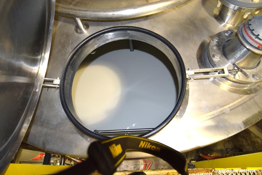 Used Northland Stainless Tank, Approximate 8000 Gallon, 316 Stainless Steel, Vertical. Approximate 126” diameter x 144” straight side, dished top & bottom. Stainless steel agitator bridge with a Ligh...