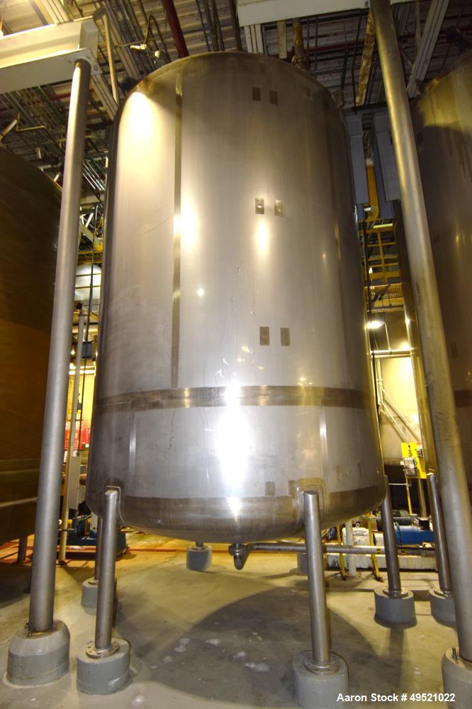 Used Northland Stainless Tank, Approximate 8000 Gallon, 316L Stainless Steel, Vertical. Approximate 120” diameter x 156” straight side, flat top, dished bottom. Internal rated 1 psi at -20 to 160 deg...