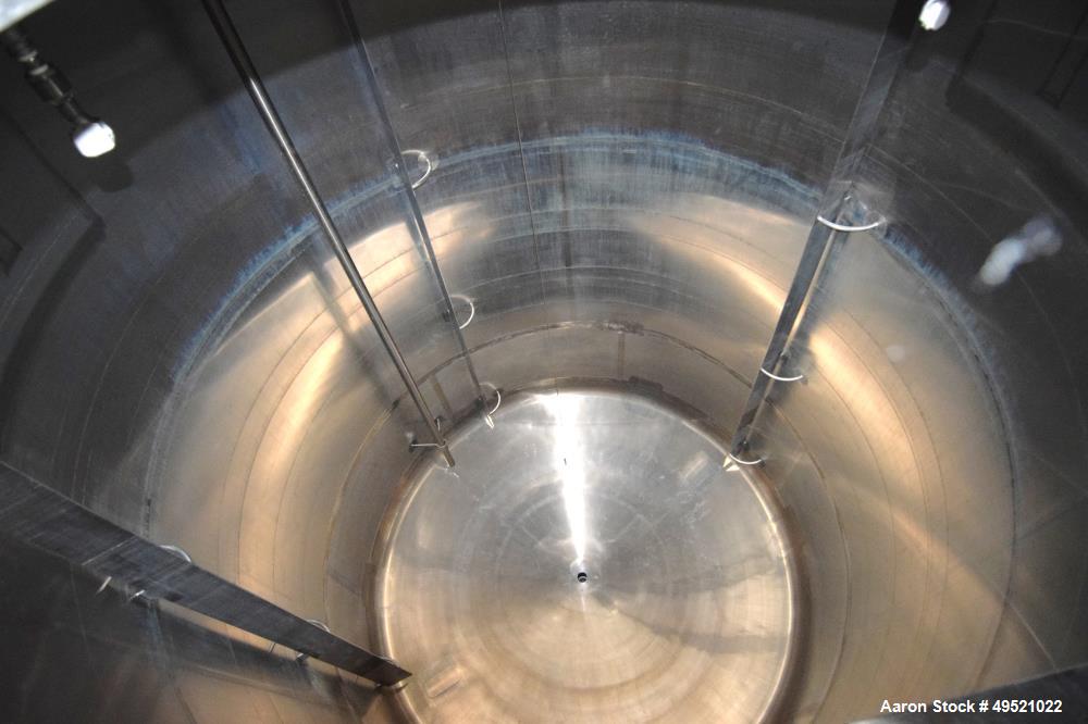 Used Northland Stainless Tank, Approximate 8000 Gallon, 316L Stainless Steel, Vertical. Approximate 120” diameter x 156” straight side, flat top, dished bottom. Internal rated 1 psi at -20 to 160 deg...