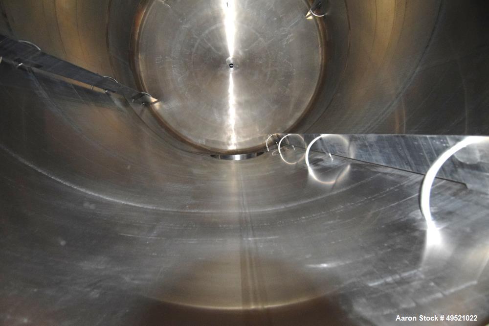 Used Northland Stainless Tank, Approximate 8000 Gallon, 316L Stainless Steel, Vertical. Approximate 120” diameter x 156” straight side, flat top, dished bottom. Internal rated 1 psi at -20 to 160 deg...
