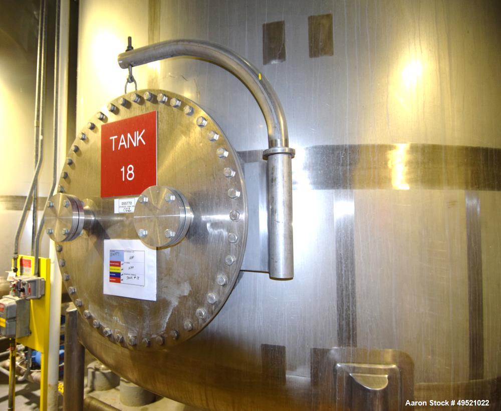 Used Northland Stainless Tank, Approximate 8000 Gallon, 316L Stainless Steel, Vertical. Approximate 120” diameter x 156” straight side, flat top, dished bottom. Internal rated 1 psi at -20 to 160 deg...