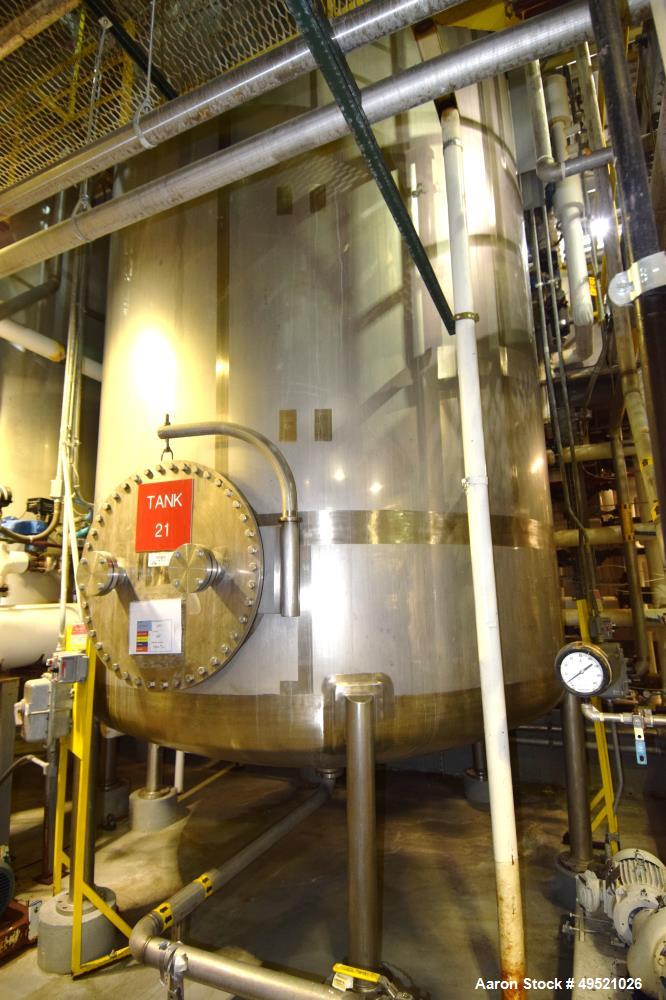 Used Northland Stainless Tank, Approximate 8000 Gallon, 316L Stainless Steel, Vertical. Approximate 120” diameter x 156” straight side, flat top, dished bottom. Internal rated 1 psi at -20 to 160 deg...