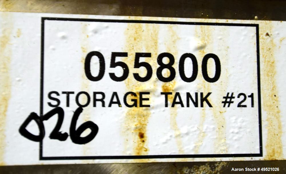 Used Northland Stainless Tank, Approximate 8000 Gallon, 316L Stainless Steel, Vertical. Approximate 120” diameter x 156” straight side, flat top, dished bottom. Internal rated 1 psi at -20 to 160 deg...