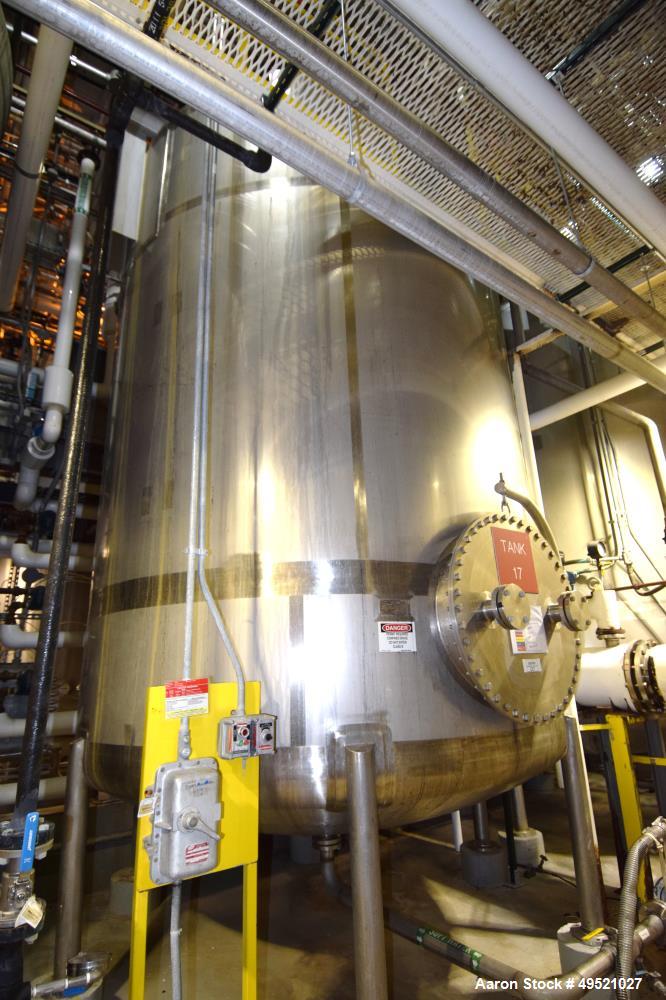 Used Northland Stainless Tank, Approximate 8000 Gallon, 316L Stainless Steel, Vertical. Approximate 120” diameter x 156” straight side, flat top, dished bottom. Internal rated 1 psi at -20 to 160 deg...