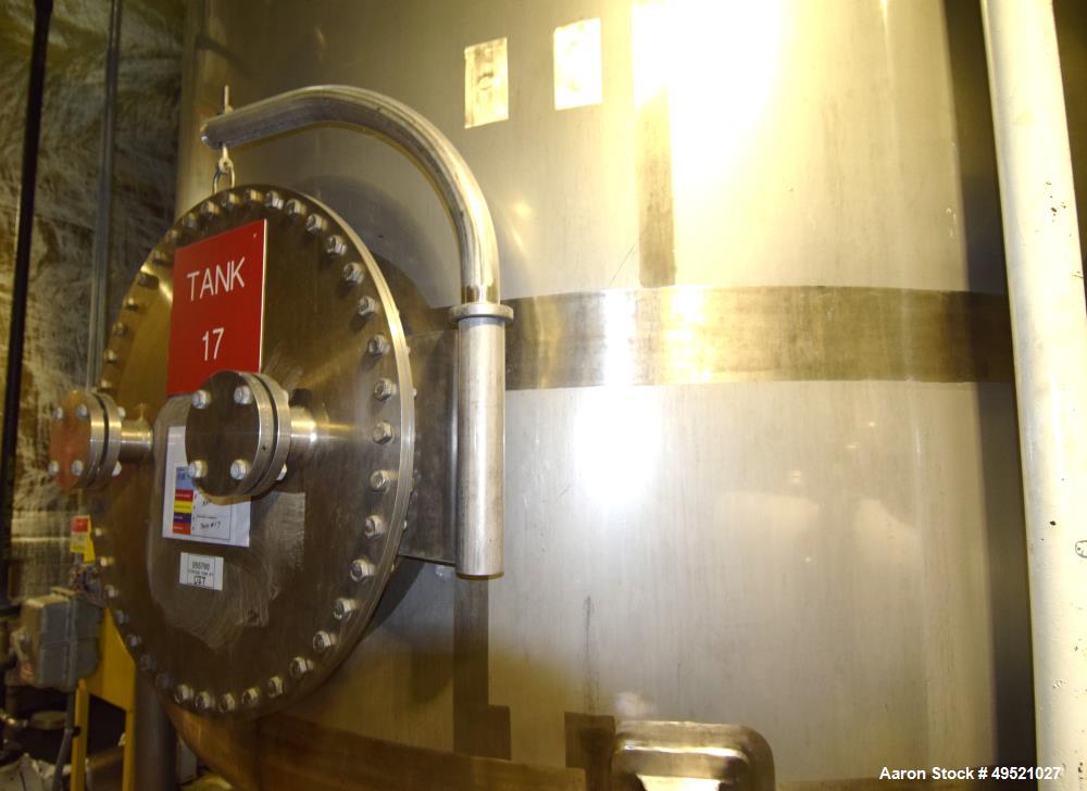 Used Northland Stainless Tank, Approximate 8000 Gallon, 316L Stainless Steel, Vertical. Approximate 120” diameter x 156” straight side, flat top, dished bottom. Internal rated 1 psi at -20 to 160 deg...