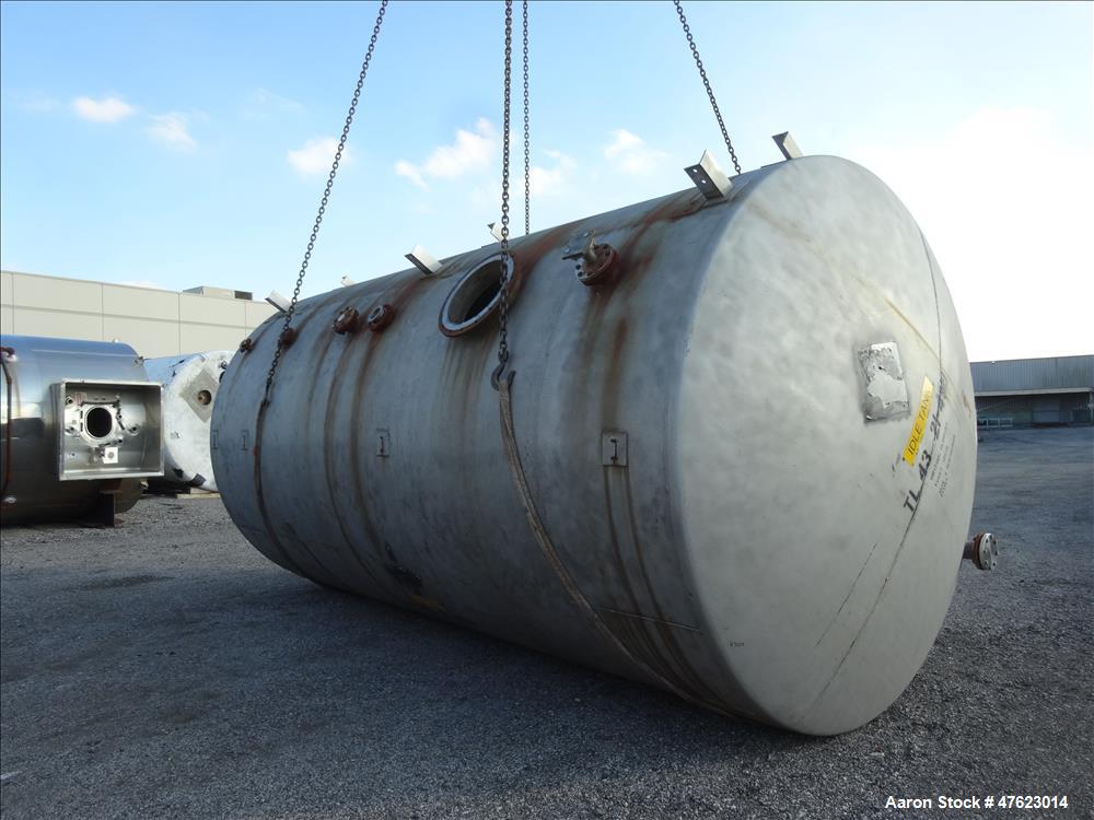 Used Tank, Approximate 13,000 Gallon, 304 Stainless Steel, Horizontal.