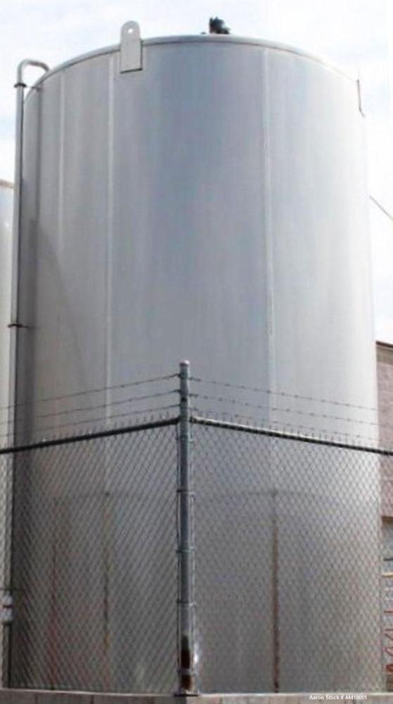 Used "16,000-GALLON MODEL ""D"" BEVERAGE GRADE, SINGLE WALL, VERTICAL, CYLINDRICAL, WELDED, STAINLESS STEEL, ABOVE GROUND BULK TANK -MUELLER – S/N 408527-1, FE-300251: Design: UL-142, No stamp at 100...