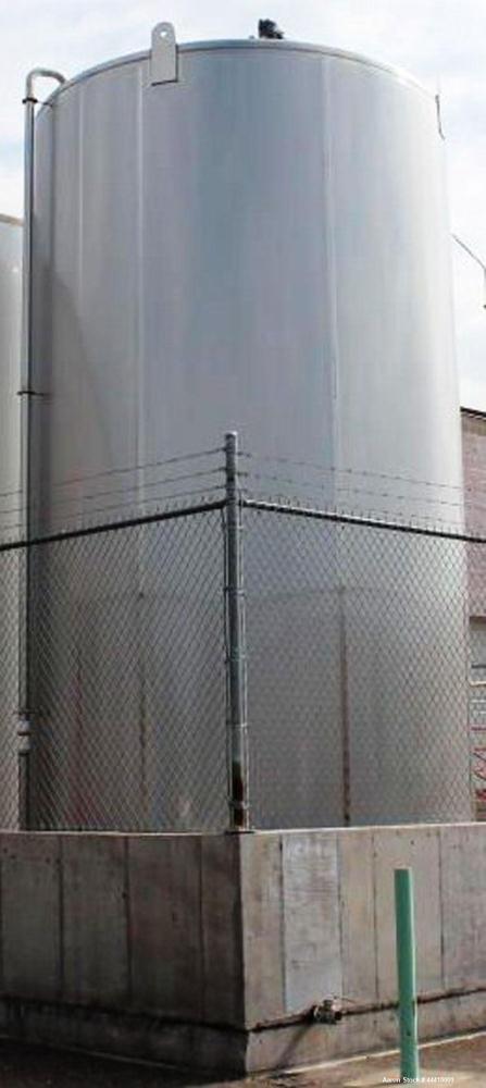 Used "16,000-GALLON MODEL ""D"" BEVERAGE GRADE, SINGLE WALL, VERTICAL, CYLINDRICAL, WELDED, STAINLESS STEEL, ABOVE GROUND BULK TANK -MUELLER – S/N 408527-1, FE-300251: Design: UL-142, No stamp at 100...
