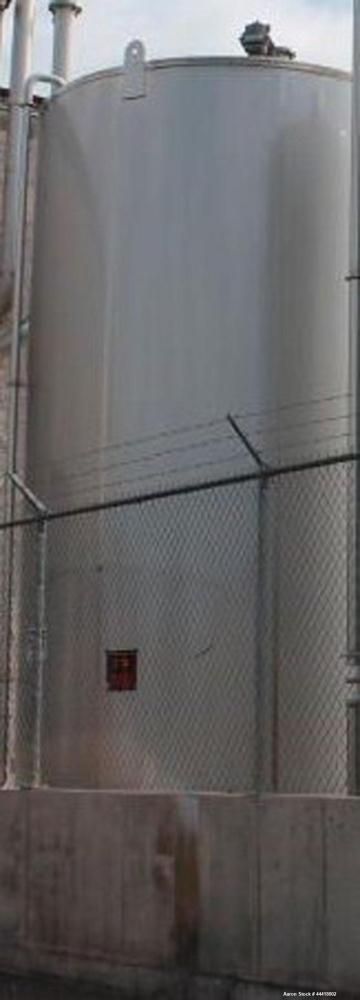 Used "16,000-GALLON MODEL ""D"" BEVERAGE GRADE, SINGLE WALL, VERTICAL, CYLINDRICAL, WELDED, STAINLESS STEEL, ABOVE GROUND TANK - MUELLER – S/N 408527-2, FE-300252: Design: UL-142, No stamp at 100º F,...
