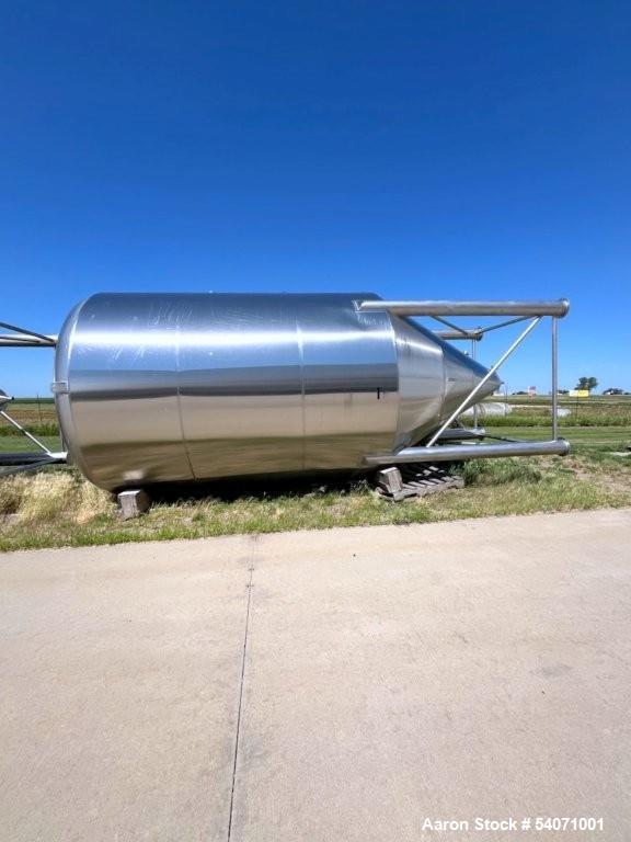 Used Mueller Stainless Steel Tank | Approx. 10,000 Gallon | Dish Top | Cone Bottom | 25' Height
