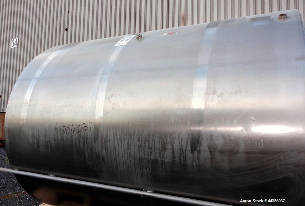 Used Perma-San Tank, 5000 Gallon, Model CVF, 316 Stainless Steel, Vertical. 108" Diameter x 129" straight side, cone top, flat bottom. Openings top 3" tri-clamp, 20" Diameter top man way with cover. ...