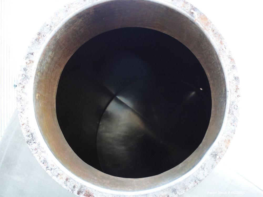 Used Perma-San Tank, 5000 Gallon, Model CVF, 316 Stainless Steel, Vertical. 108" Diameter x 129" straight side, cone top, flat bottom. Openings top 3" tri-clamp, 20" Diameter top man way with cover. ...