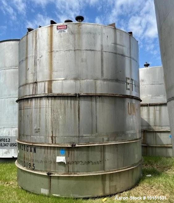 Used Perry Products 10,000 Gallon Stainless Steel Tank – Skirt Mounted, Flat Top & Bottom