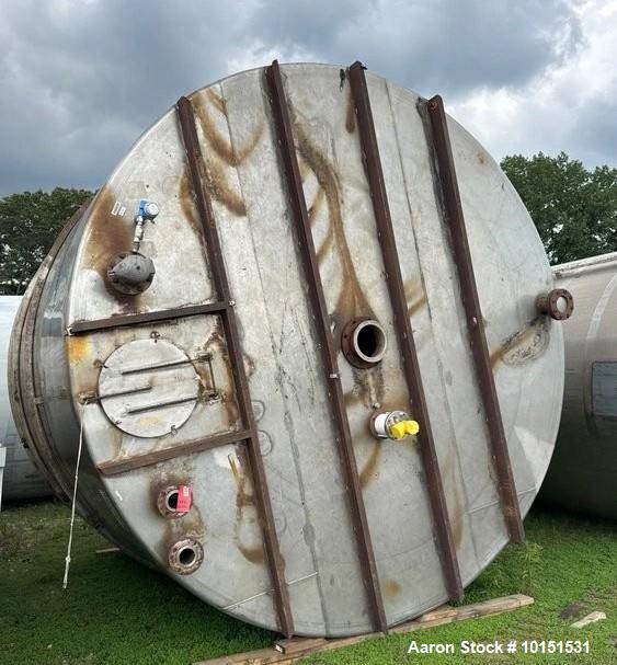 Used Perry Products 10,000 Gallon Stainless Steel Tank – Skirt Mounted, Flat Top & Bottom