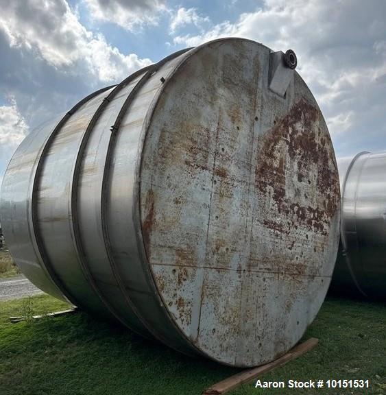 Used Perry Products 10,000 Gallon Stainless Steel Tank – Skirt Mounted, Flat Top & Bottom