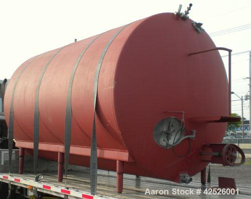 Used Pfaudler Cold Wall Tank, 5,000 Gallon, 304 Stainless Steel, Horizontal. 96" Diameter x 150" straight side, dished heads. Dimple jacket rated 150 PSI @ 365 degrees F.  (1) Head mounted agitator w...