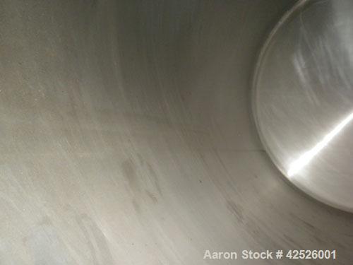 Used- Pfaudler Cold Wall Tank, 5,000 Gallon, 304 Stainless Steel, Horizontal. 96" Diameter x 150" straight side, dished head...