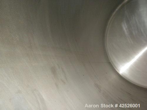 Used Pfaudler Cold Wall Tank, 5,000 Gallon, 304 Stainless Steel, Horizontal. 96" Diameter x 150" straight side, dished heads. Dimple jacket rated 150 PSI @ 365 degrees F.  (1) Head mounted agitator w...