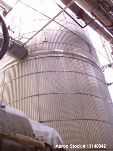 Used- Precision Stainless Steel Vertical Storage Tank, Approximately 10,000 Gallons. 316L stainless steel . 10’ diameter x 1...