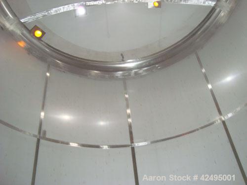 Unused- Precision Stainless Storage Tank, 6090 gallon, 304L stainless steel, vertical. 114" Diameter x 138" straight side. Coned top, 1/8" pitch sloping bottom. Internal rated 1.53 specific gravity, ...