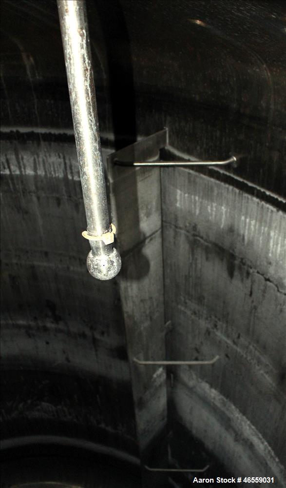 Used Precision Stainless Mixing Tank, 10,000 Gallon, 316L Stainless Steel, Vertical. Approximate 144" diameter x 142" straight side. Dished top and bottom heads. Insulated, 304 stainless steel dimple...