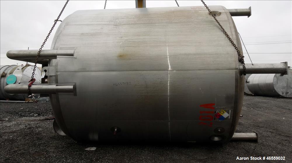 Used Precision Stainless Mixing Tank, 10,000 Gallon, 316L Stainless Steel, Vert