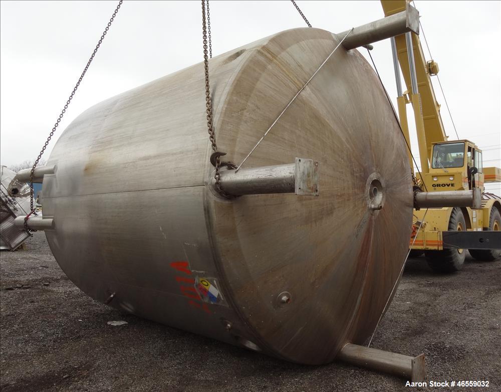 Used Precision Stainless Mixing Tank, 10,000 Gallon, 316L Stainless Steel, Vert