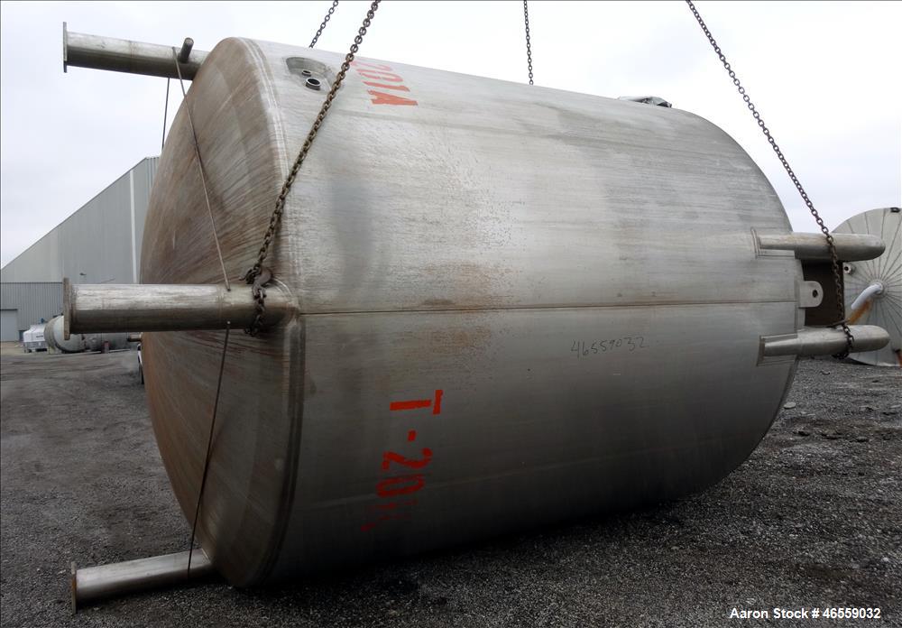 Used Precision Stainless Mixing Tank, 10,000 Gallon, 316L Stainless Steel, Vert