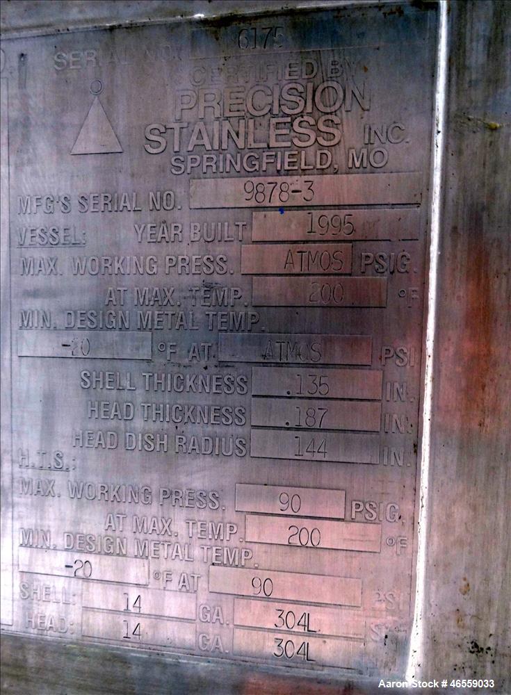 Used Precision Stainless Mixing Tank