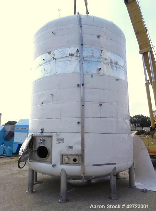 Used Price Schonstrom (PSI) Pressure Tank, 12,900 Gallon, 304 Stainless Steel, Vertical. 144’' Diameter x 168’’ straight side, dished top and bottom. Internal rated 15 psi at 100 deg F. (3) 24’’ Wide...