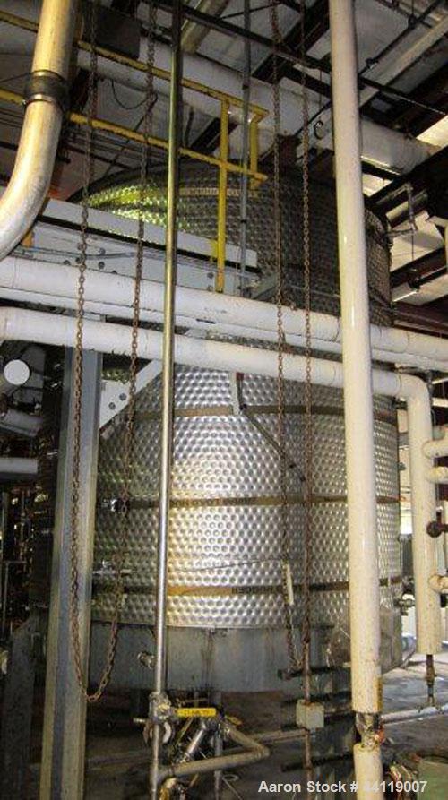 Used 5000 Gallon Quality Containment, Serial J-3572, 316 Stainless Steel Tank, Flat Top, Flat Bottom, 9' Diameter, 10'6" Straight Side, 3" Center Bottom Outlet, 1-1/2" Side Wall Outlet, Flat Top, 1-1...