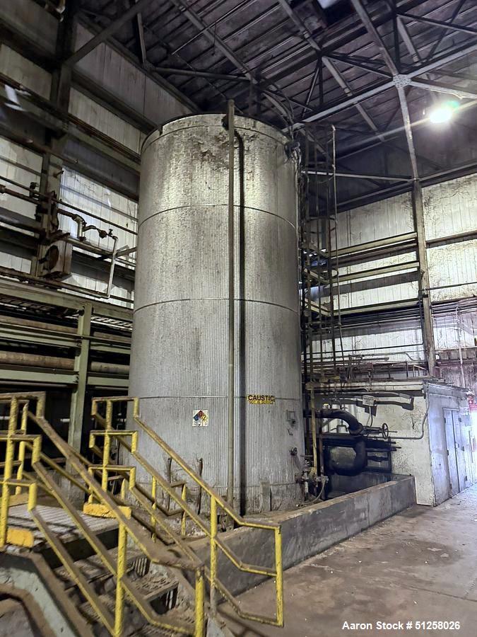 Used 18,000 Gallon Reco Industries Stainless Steel Tank. SA36 Stainless steel. Approximately 11' 6'' diameter x 24' tall. Insulated. Vertical.