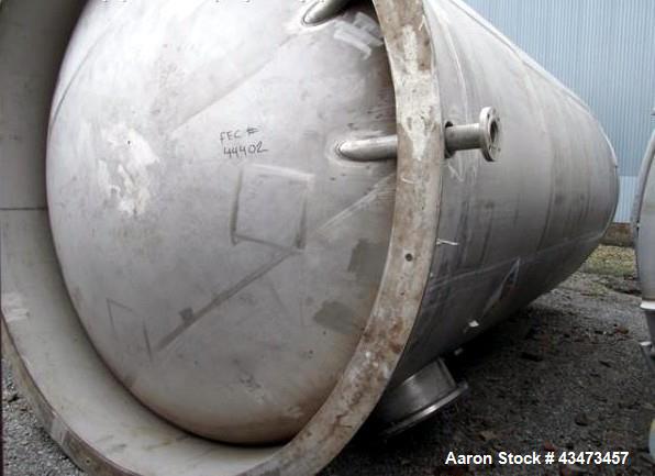 Used Robert Mitchell Pressure Tank, 10,000 Gallon, 316L Stainless Steel, Vertical. Approximate 120" diameter x 192" straight side, dished top & bottom. Internal rated 14.9 psi at 70 degrees F. Openin...