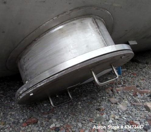 Used Robert Mitchell Pressure Tank, 10,000 Gallon, 316L Stainless Steel, Vertical. Approximate 120" diameter x 192" straight side, dished top & bottom. Internal rated 14.9 psi at 70 degrees F. Openin...