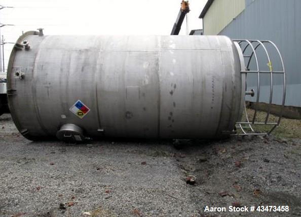 Used Robert Mitchell Pressure Tank, 10,000 Gallon, 316L Stainless Steel, Vertical. Approximate 120" diameter x 192" straight side, dished top & bottom. Internal rated 14.9 psi at 70 degrees F. Openin...