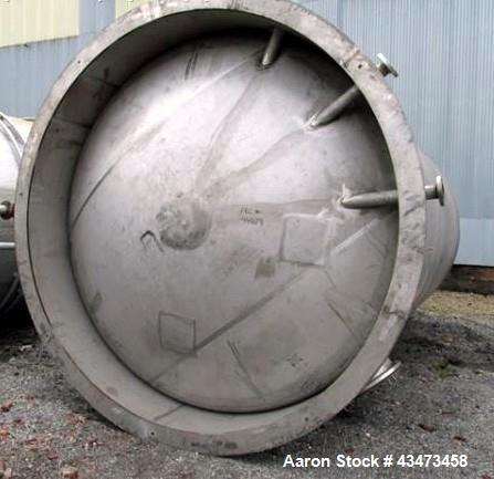Used Robert Mitchell Pressure Tank, 10,000 Gallon, 316L Stainless Steel, Vertical. Approximate 120" diameter x 192" straight side, dished top & bottom. Internal rated 14.9 psi at 70 degrees F. Openin...