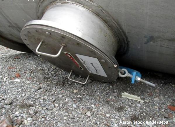 Used Robert Mitchell Pressure Tank, 10,000 Gallon, 316L Stainless Steel, Vertical. Approximate 120" diameter x 192" straight side, dished top & bottom. Internal rated 14.9 psi at 70 degrees F. Openin...