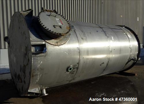 Used Roberts Company Tank, API Standard 650, Approximate 6,500 Gallons. 316L Stainless Steel, vertical. 96" Diameter x 202" straight side. Coned top, flat bottom with pitched drain. Internal rated at...