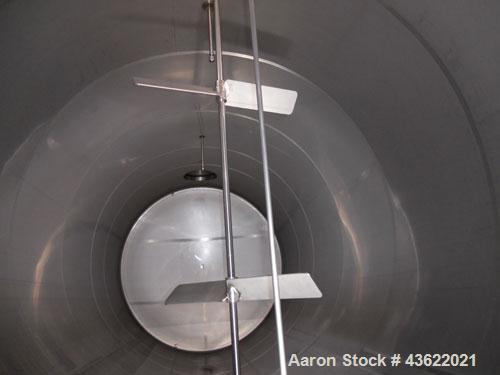 Used Santa Rosa Approximately 17,000 Gallon Stainless Steel Horizontal Storage Tank. Approximately 10'6" diameter x 25' straight side. Dished heads. 16" x 20" side oval manway with cover. 3" EBO. CIP...