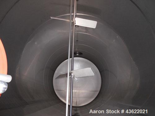 Used Santa Rosa Approximately 17,000 Gallon Stainless Steel Horizontal Storage Tank. Approximately 10'6" diameter x 25' straight side. Dished heads. 16" x 20" side oval manway with cover. 3" EBO. CIP...