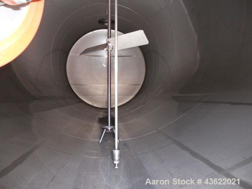 Used Santa Rosa Approximately 17,000 Gallon Stainless Steel Horizontal Storage Tank. Approximately 10'6" diameter x 25' straight side. Dished heads. 16" x 20" side oval manway with cover. 3" EBO. CIP...