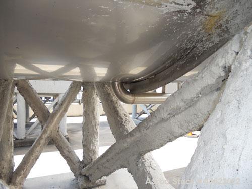 Used Santa Rosa 10,000 Gallon Stainless Steel Horizontal Storage Tank. Approximately 10'6" diameter x 14'6" straight side. Dished heads. 16" x 20" side oval manway with cover. 3" EBO. CIP spray ball....