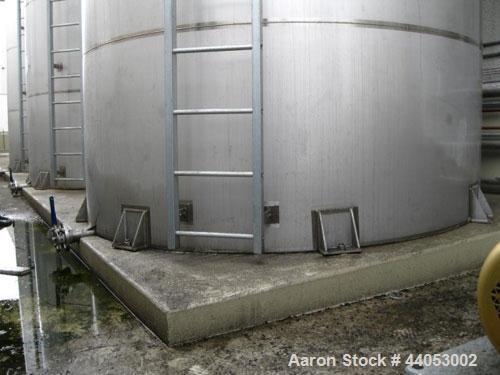 Used Santa Rosa Stainless Steel Storage Tank. API Standard 650. 10,985 Gallon Capacity. Type 304SS Material Construction. Vertical Design. Approximate 10’ Diameter x 18’ Straight Side.  Internal Atmo...